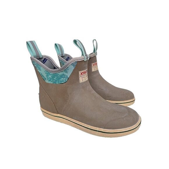 Xtratuf Shoes - Xtratuf Women's 120019 Salmon Sisters 6" Ankle Deck Boot Tan Size 8M